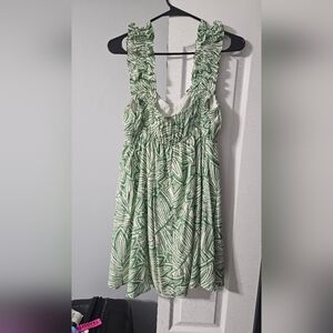 Blu Pepper Green and White Striped Top